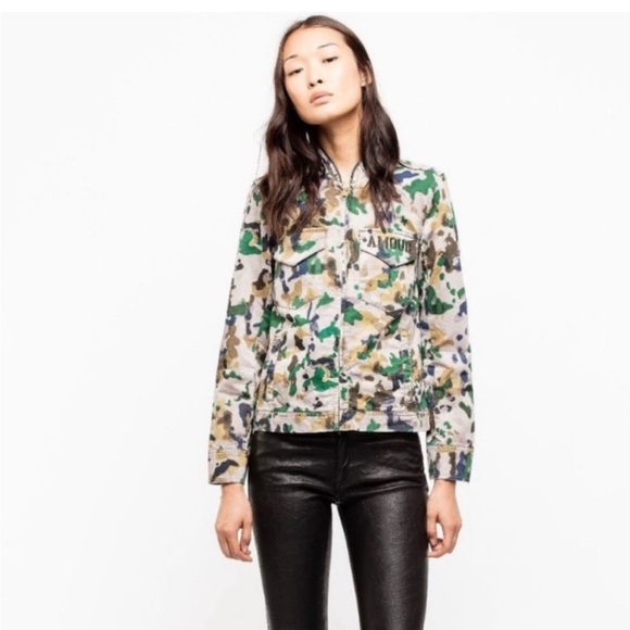Zadig & Voltaire Kavy Watercolor Camo Jacket Size XS - Picture 14 of 14